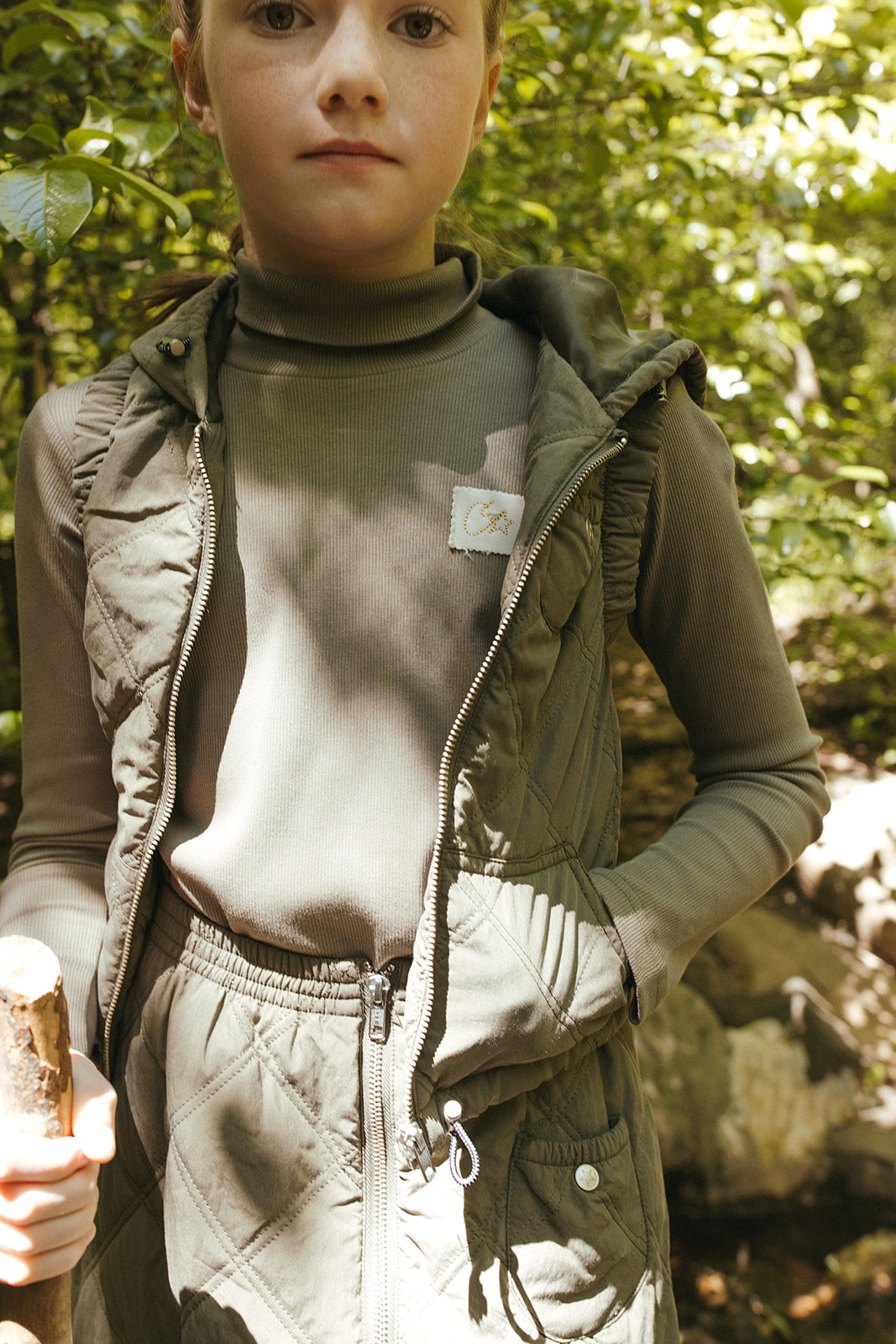 Lyla Quilted Vest - Green