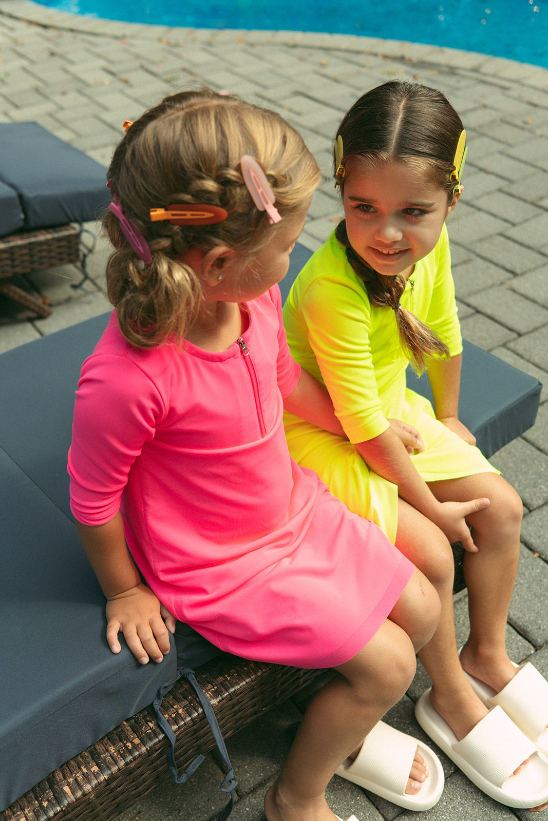 Mesh Neon Swim Dress - Pink