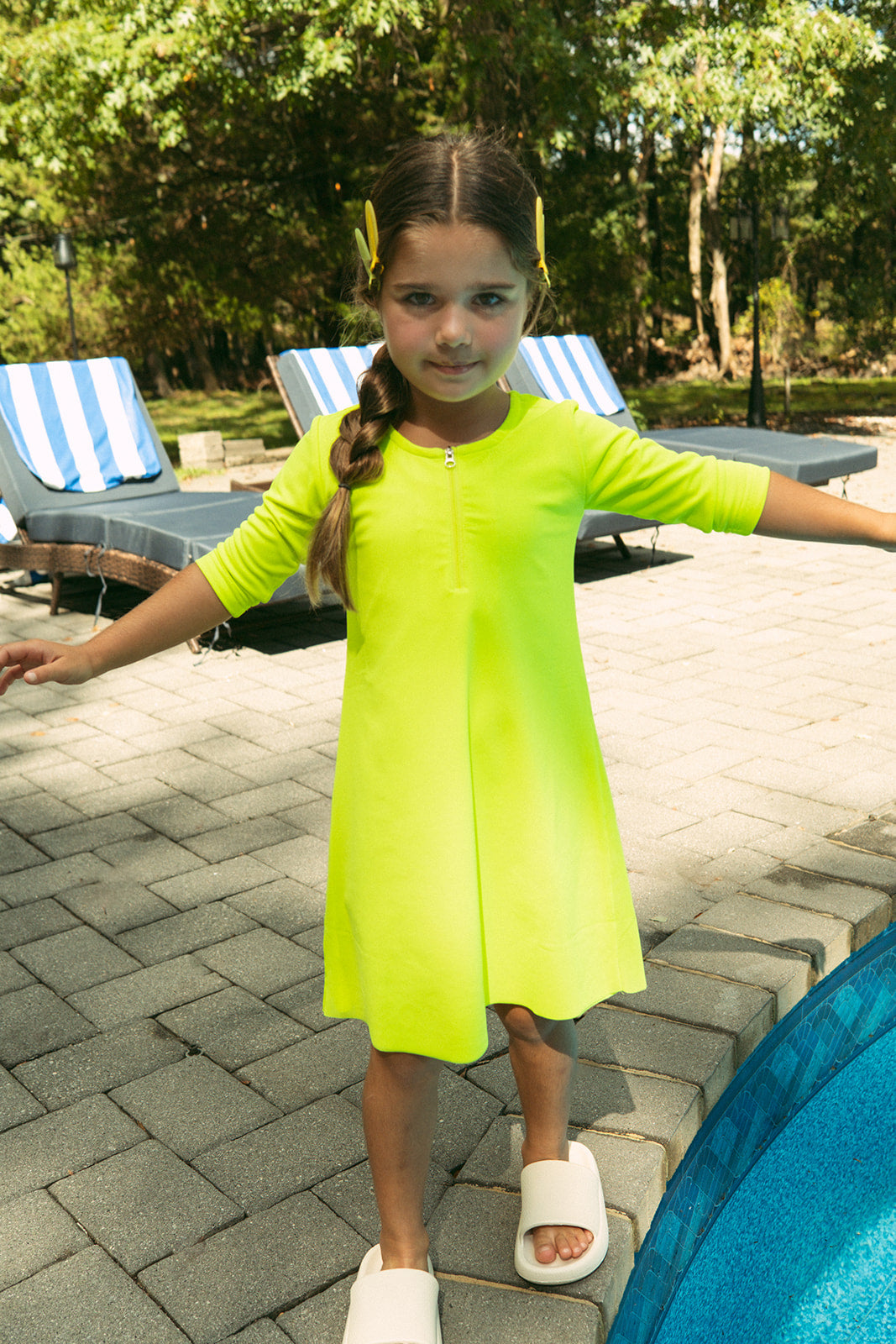Mesh Neon Swim Dress - Yellow