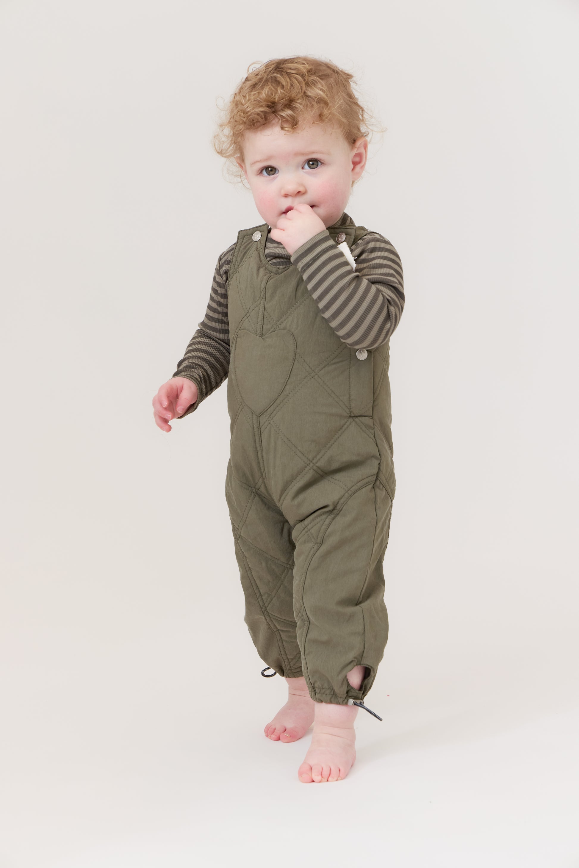 Teddi Quilted Overalls - Green