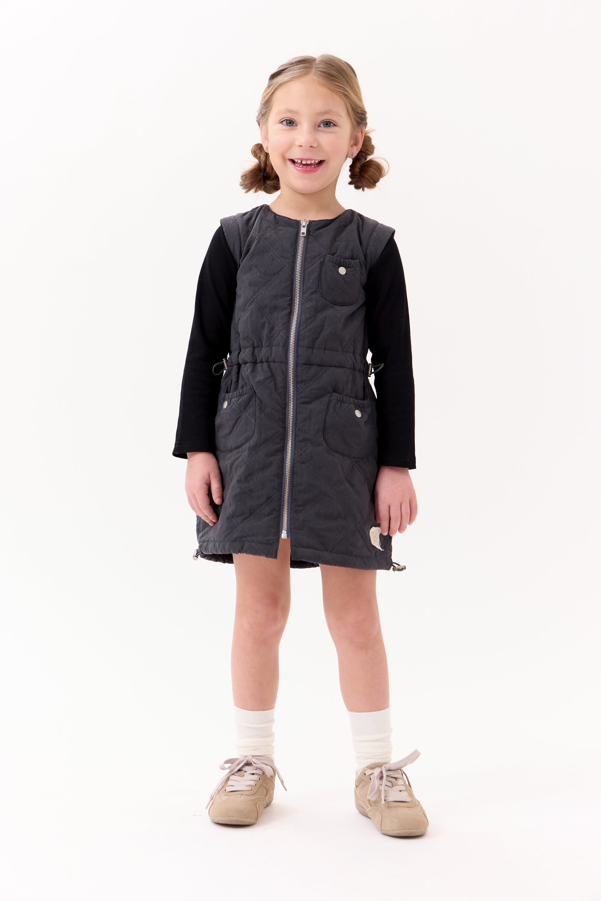 Lyla Quilted Dress - Black
