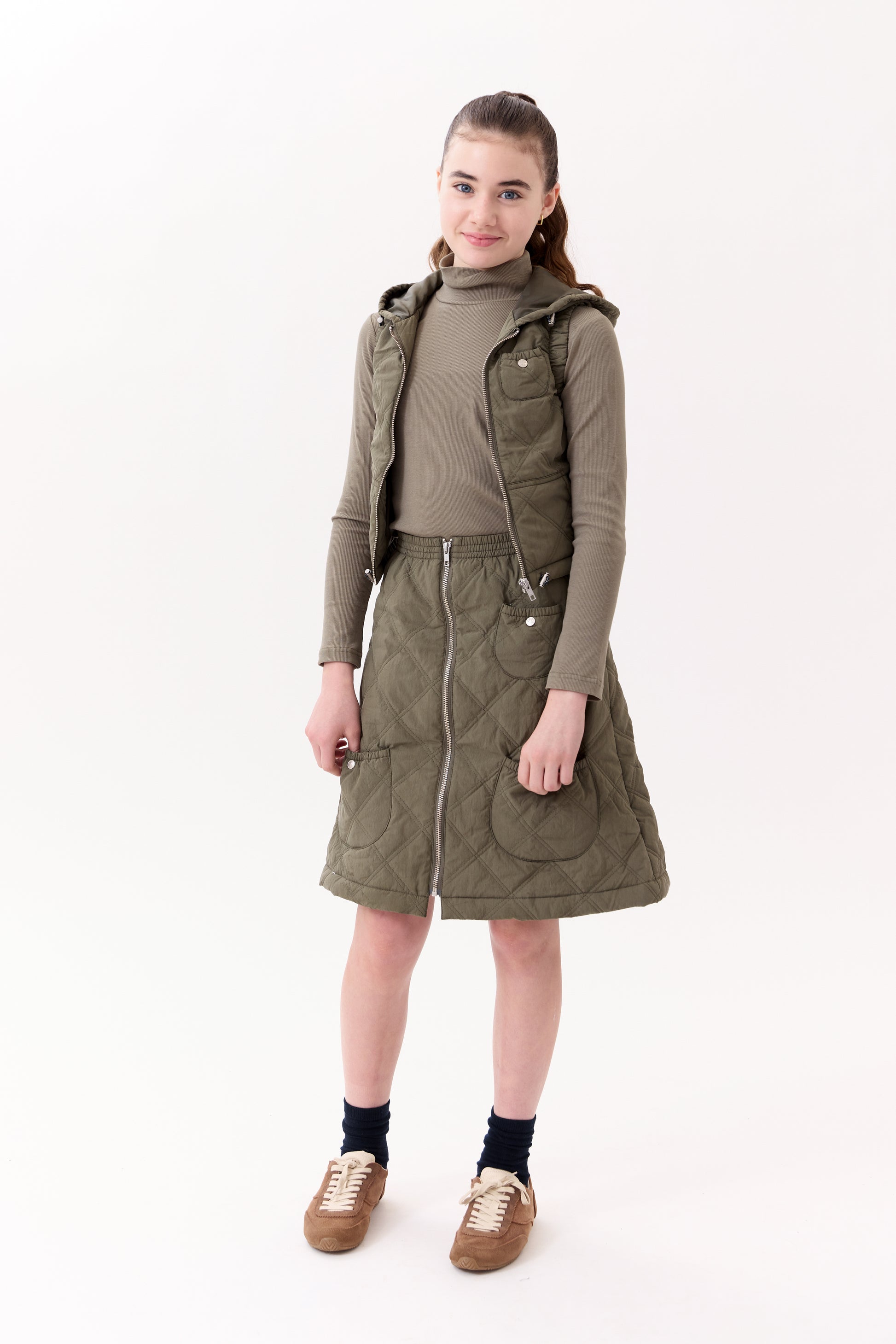 Lyla Quilted Vest - Green