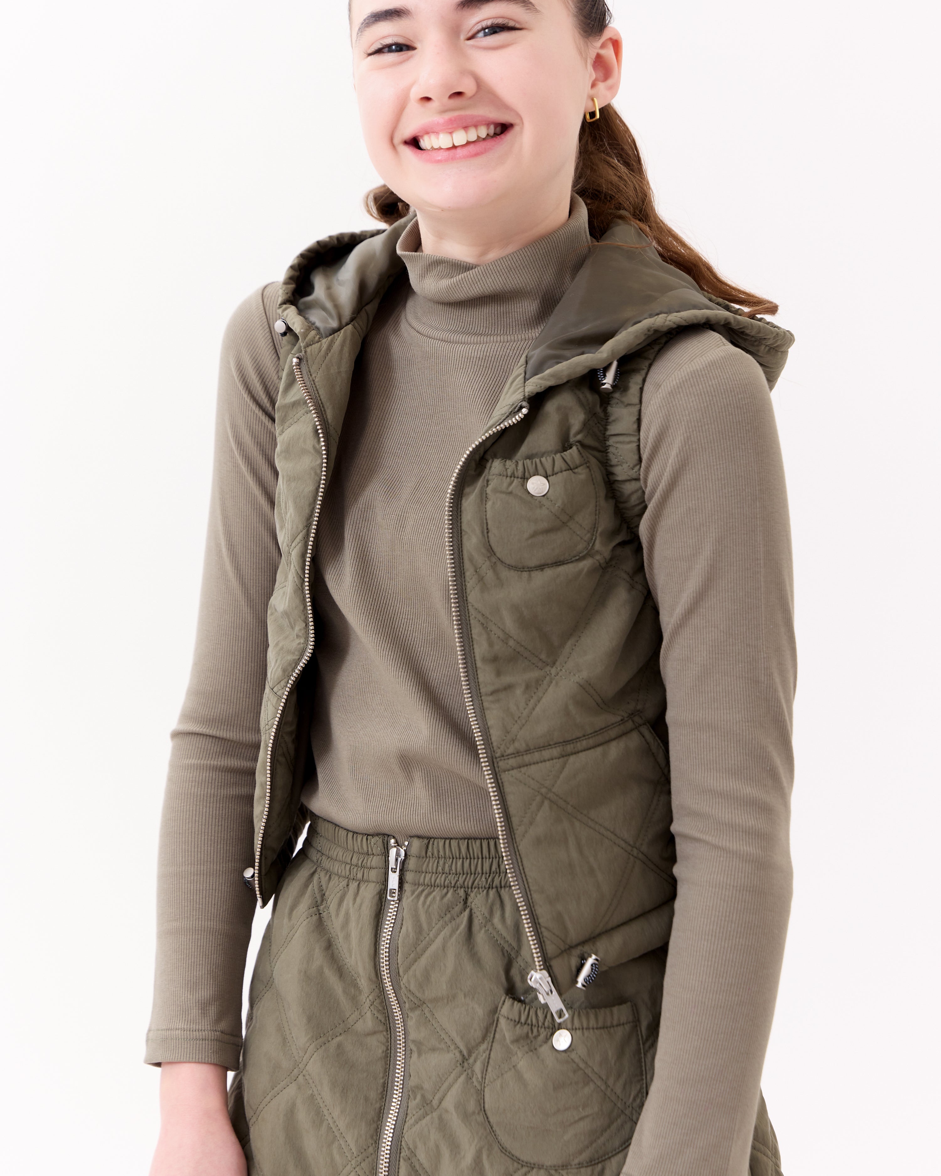 Lyla Quilted Vest - Green