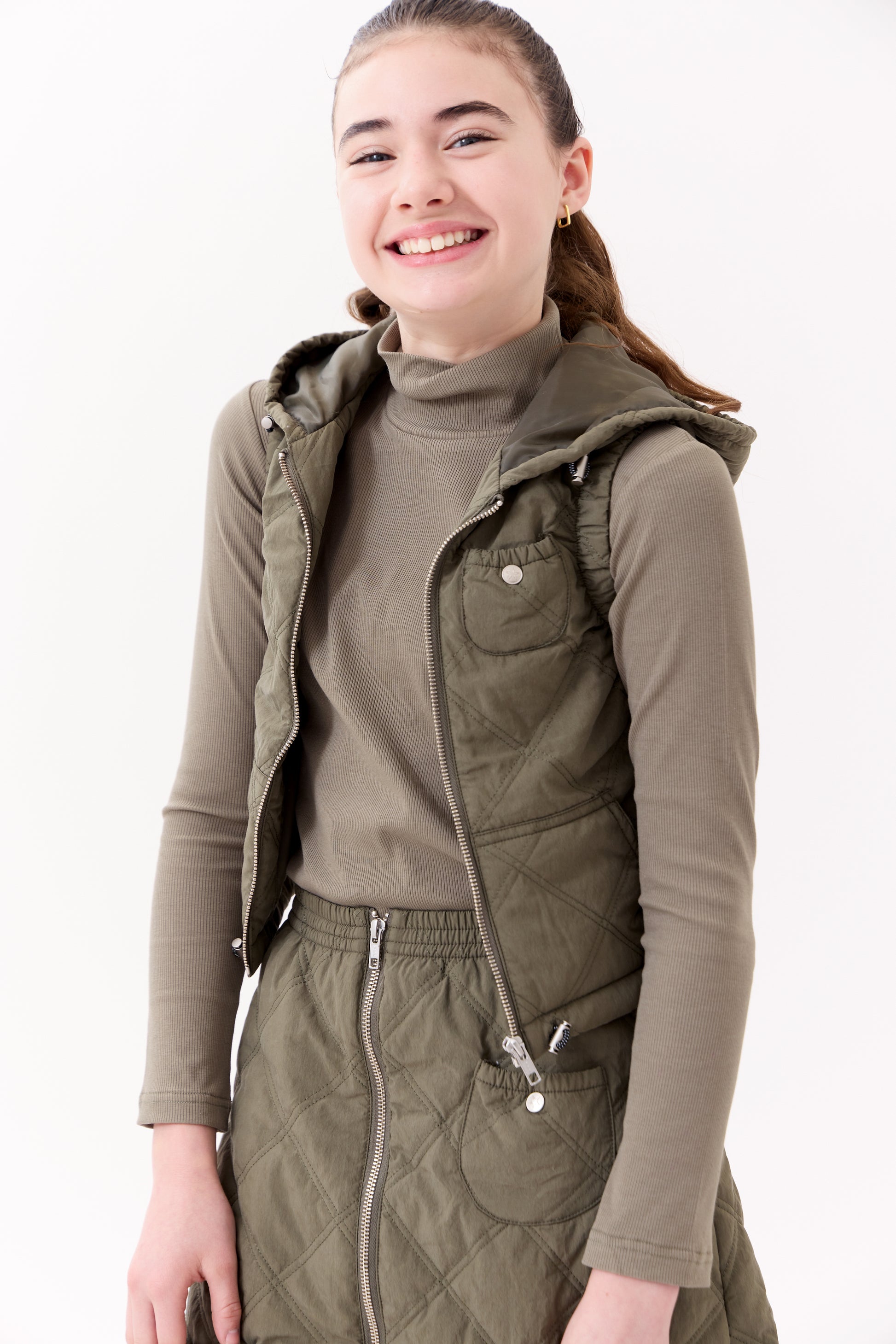 Lyla Quilted Vest - Green