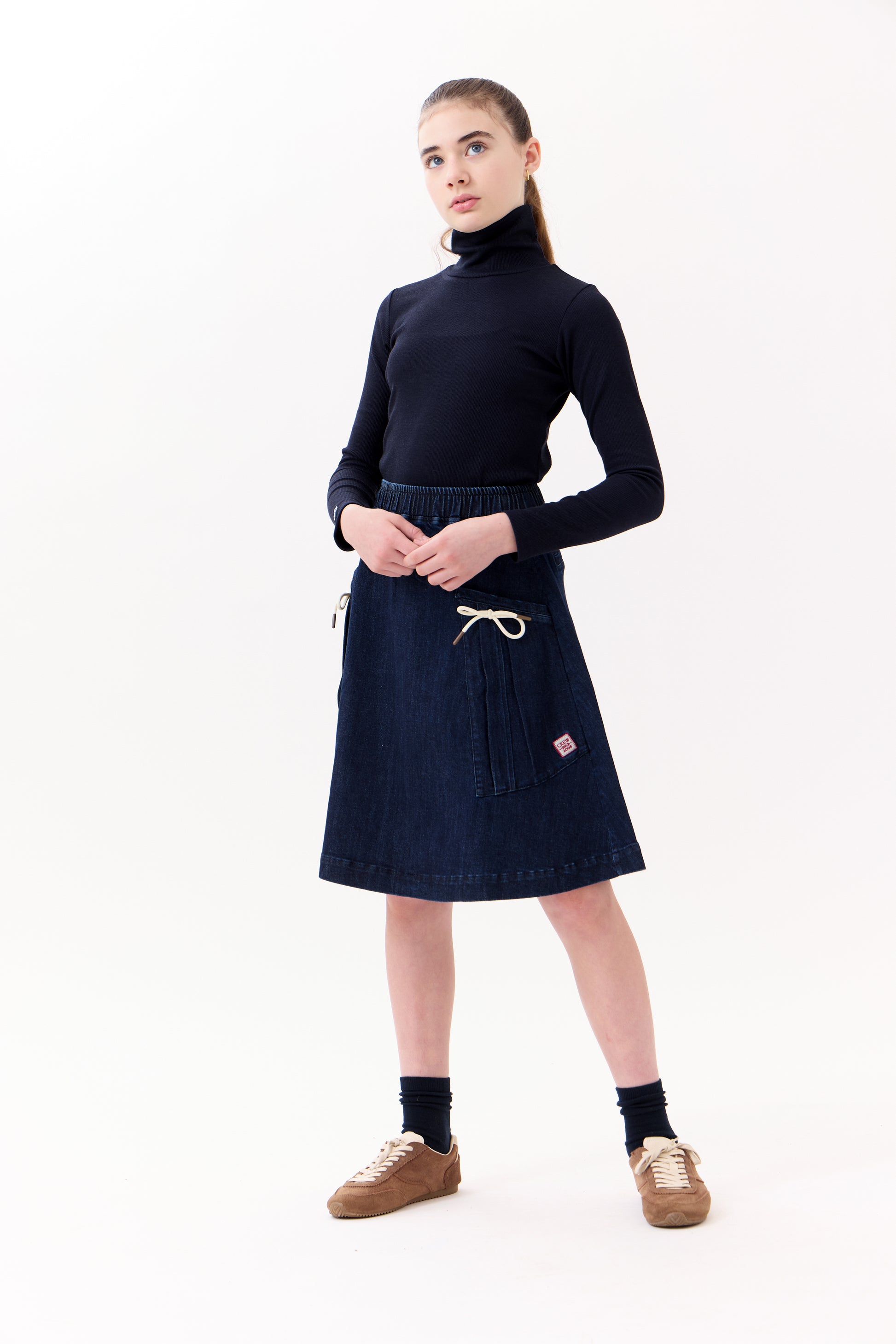 Louise Rib Turtleneck - Navy