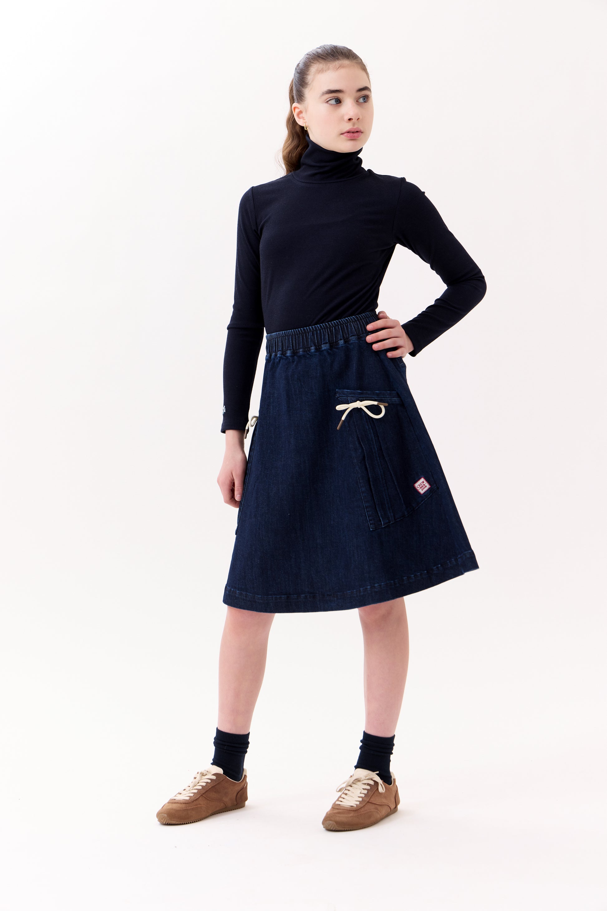 Louise Rib Turtleneck - Navy