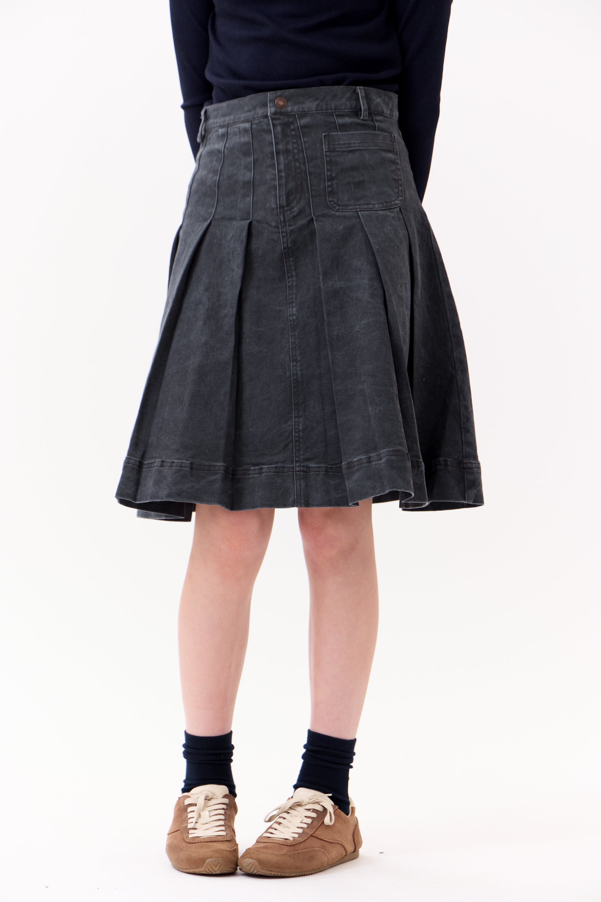 Gracie Denim Skirt - Grey