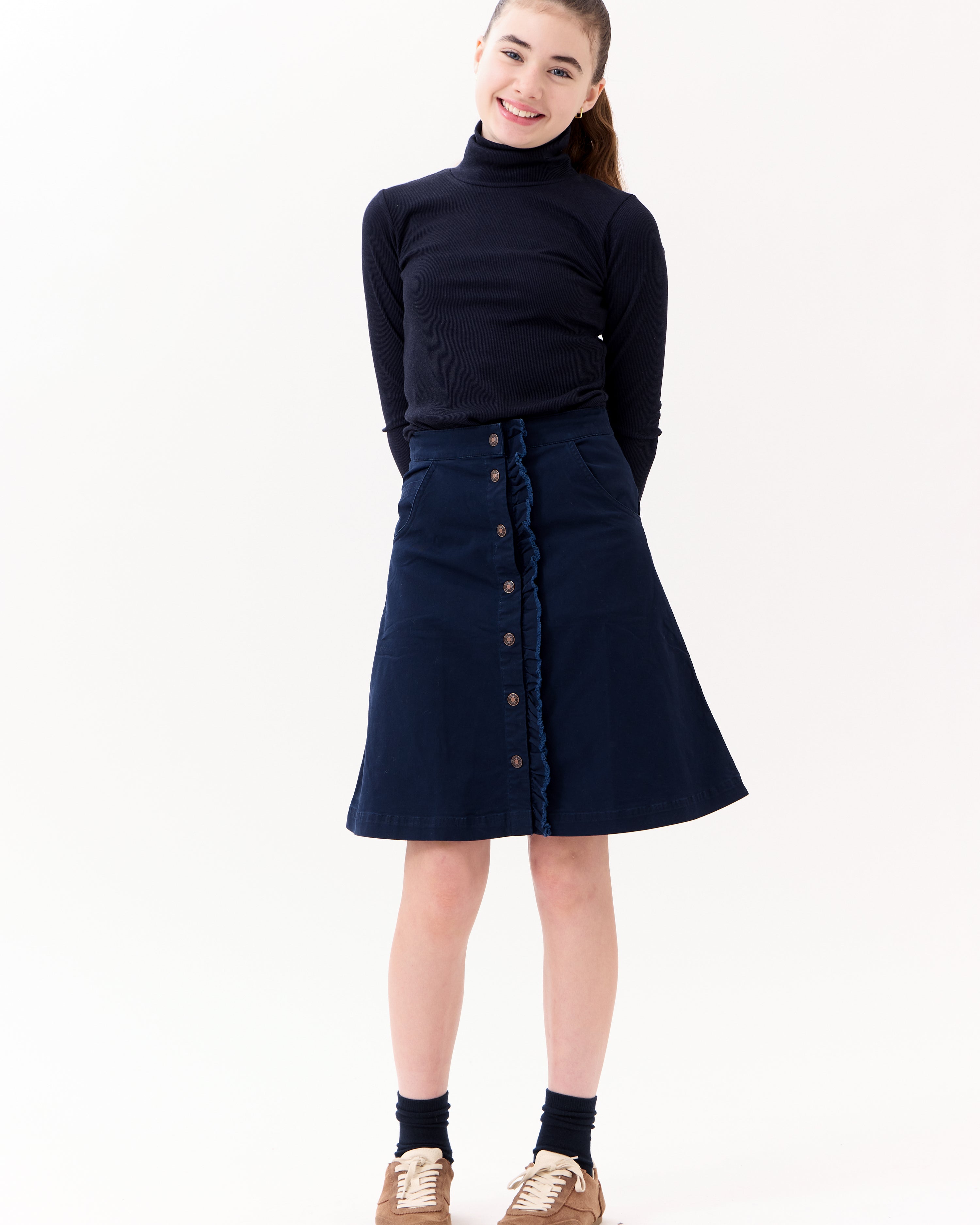Nina Ruffled Skirt - Navy