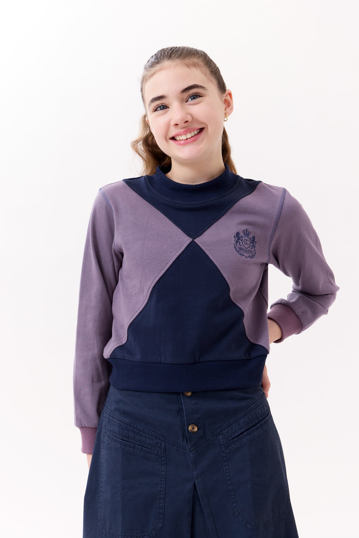 Gia Colorblock Sweatshirt - Navy