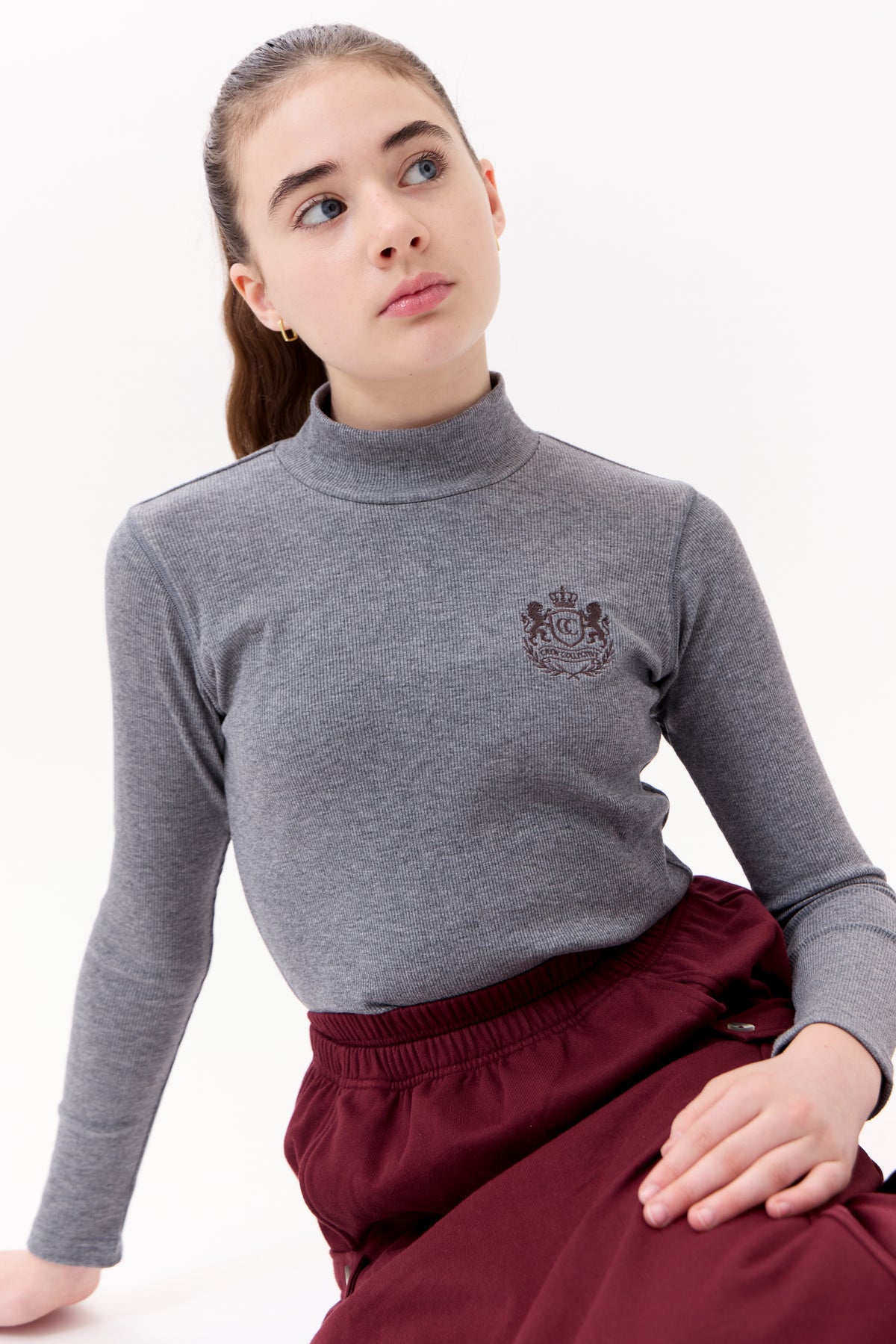 Sofi Rib Turtleneck - Grey