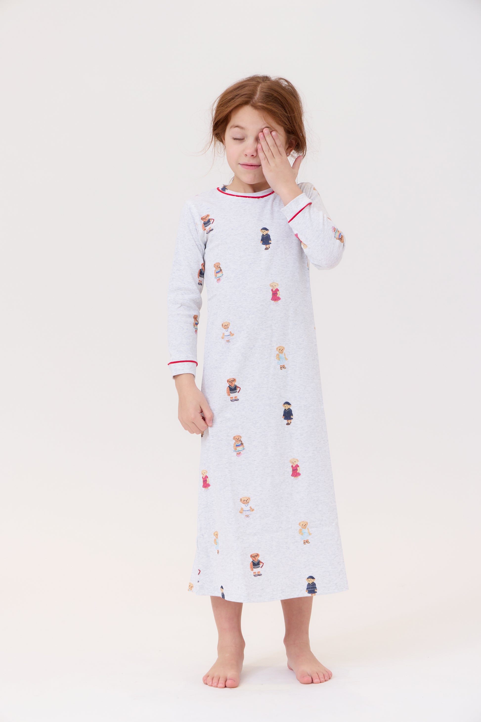 Teddy Nightgown - Grey/Red