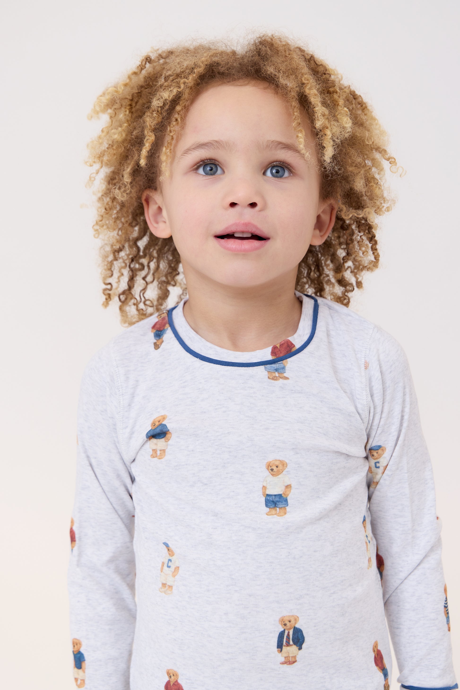 Teddy Crewneck Set - Grey/Blue