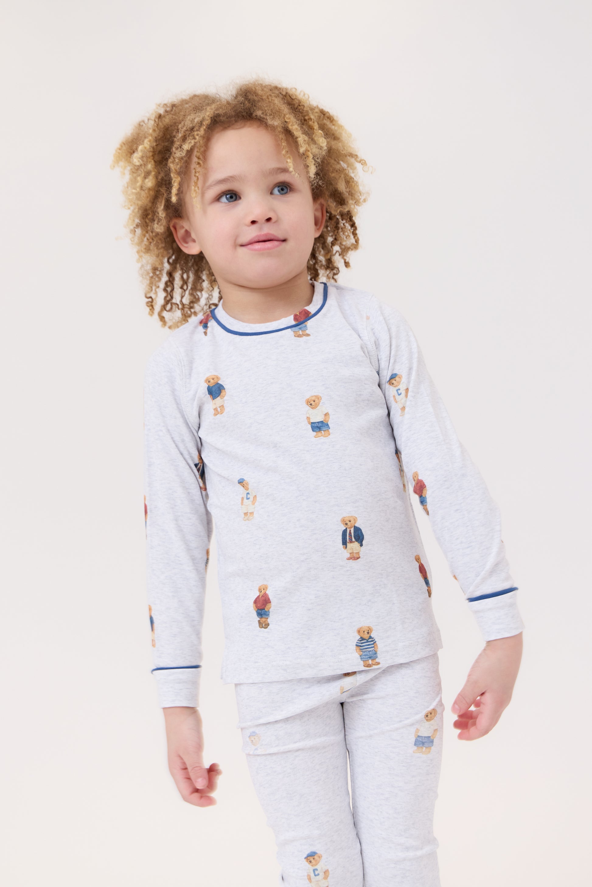 Teddy Crewneck Set - Grey/Blue
