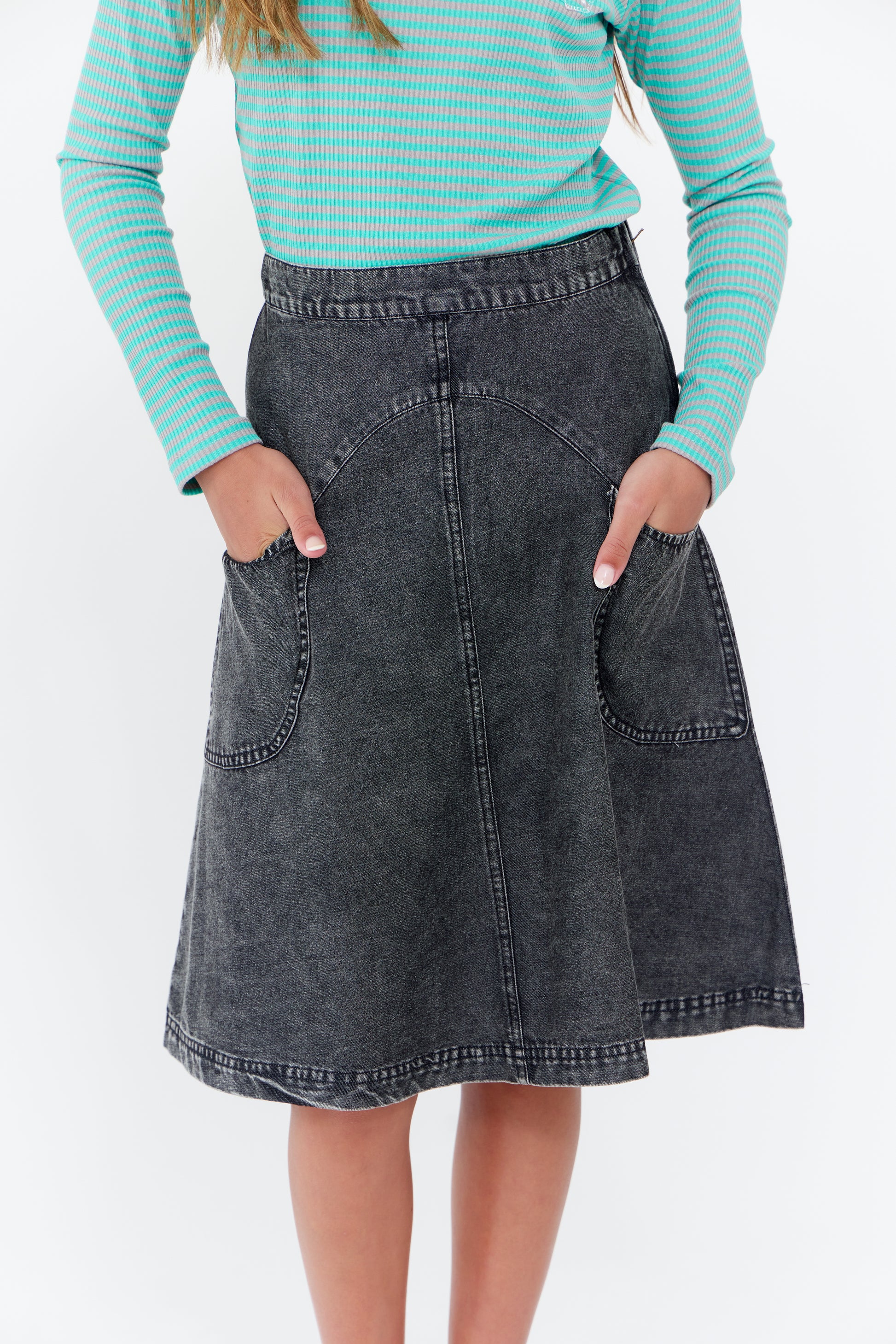 Monica Denim Skirt - Black