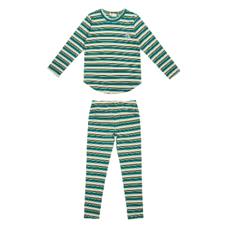Stripe Ribbed Set - Green