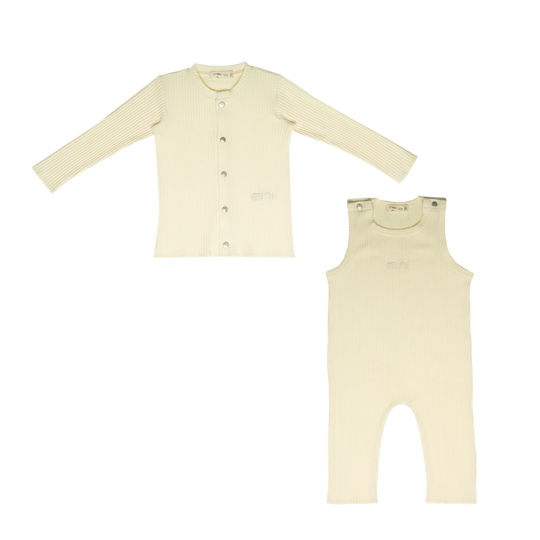 Ziki Rib Overall Set - Natural