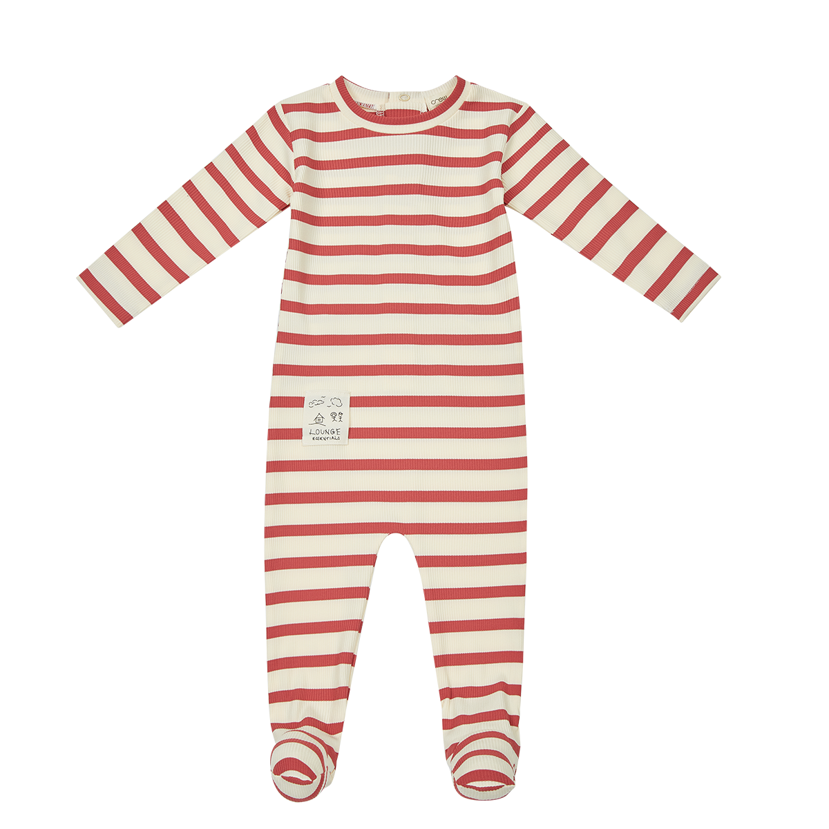 Roe Stripe Footie - Blush