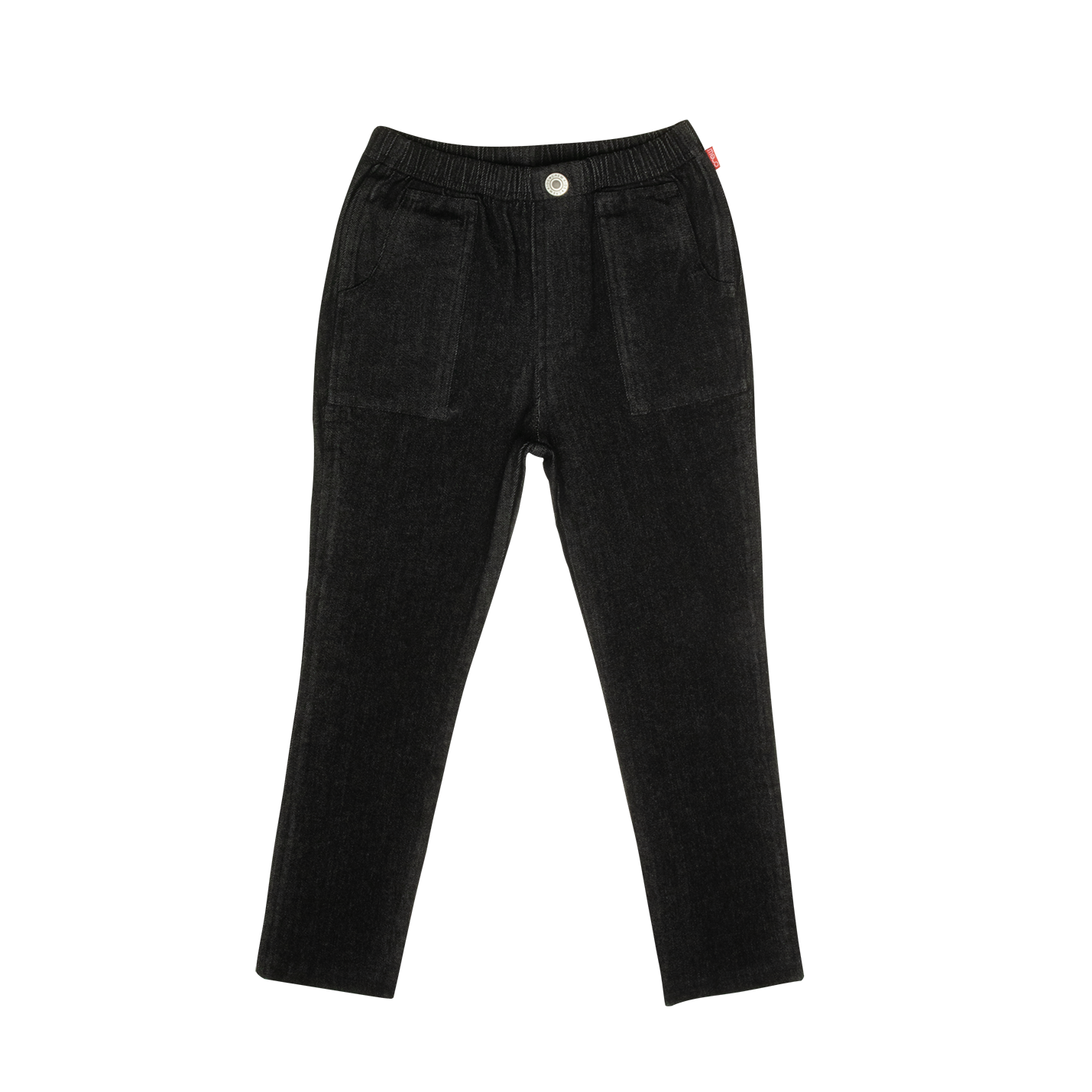 Pull-On Washed Jean Pants - Black