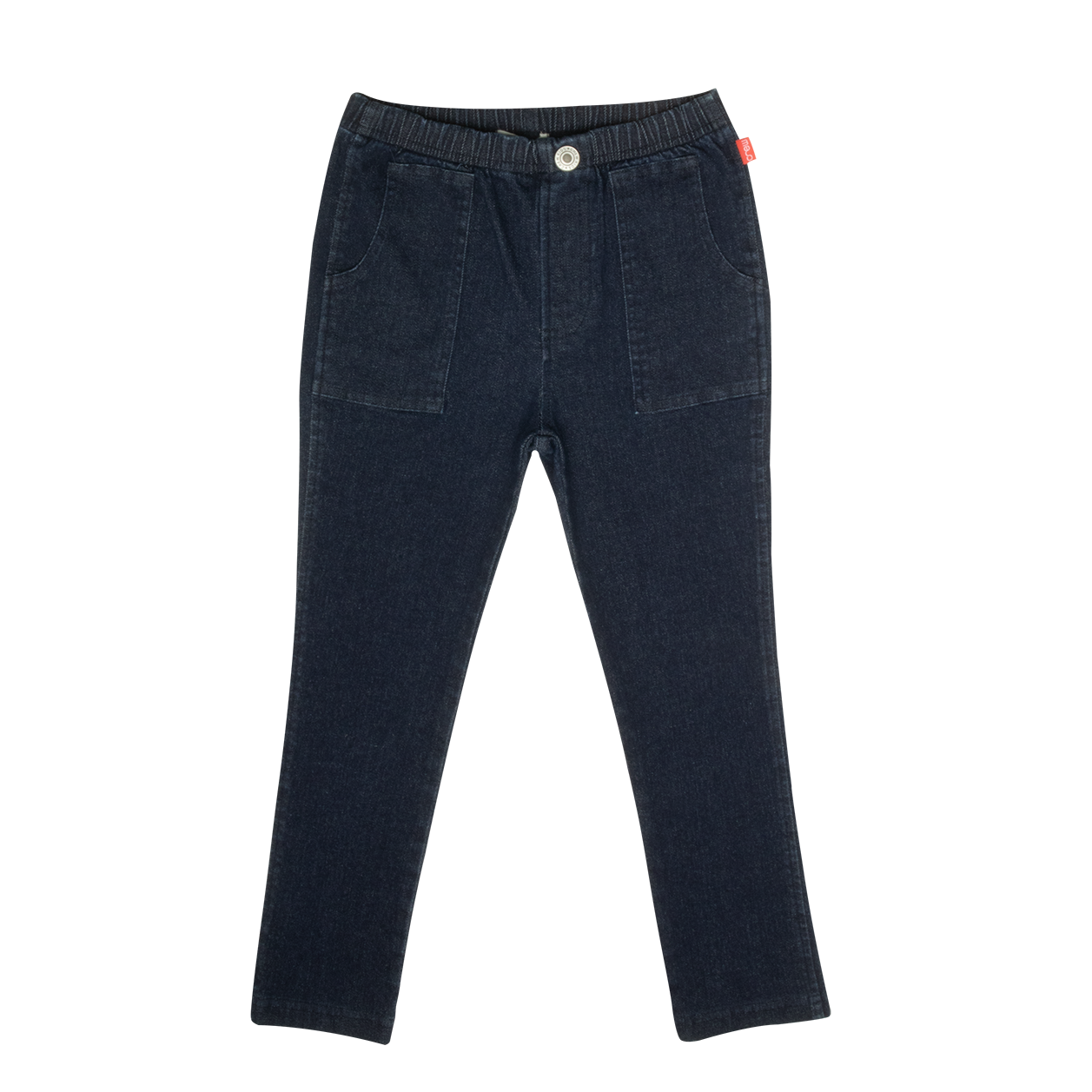 Pull-On Washed Jean Pants - Navy