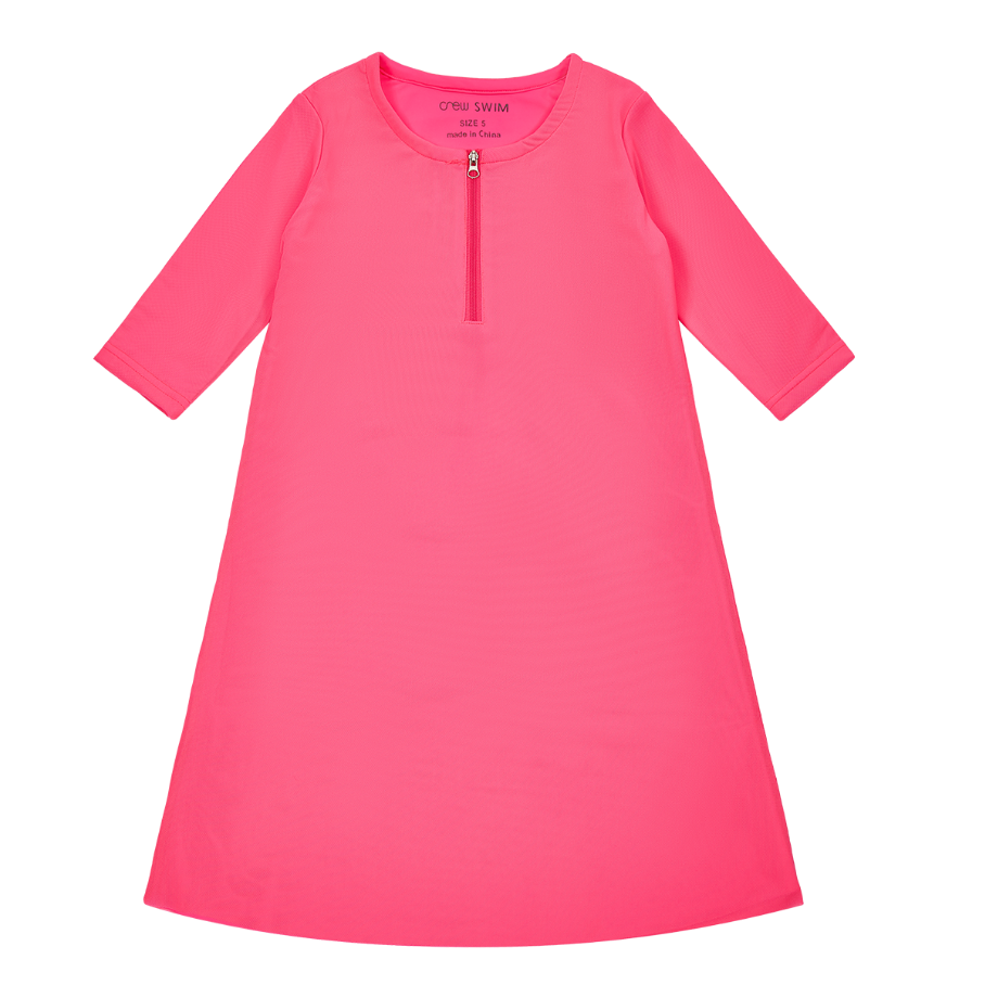 Mesh Neon Swim Dress - Pink