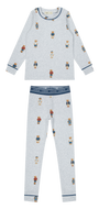 Teddy Crewneck Set - Grey/Blue