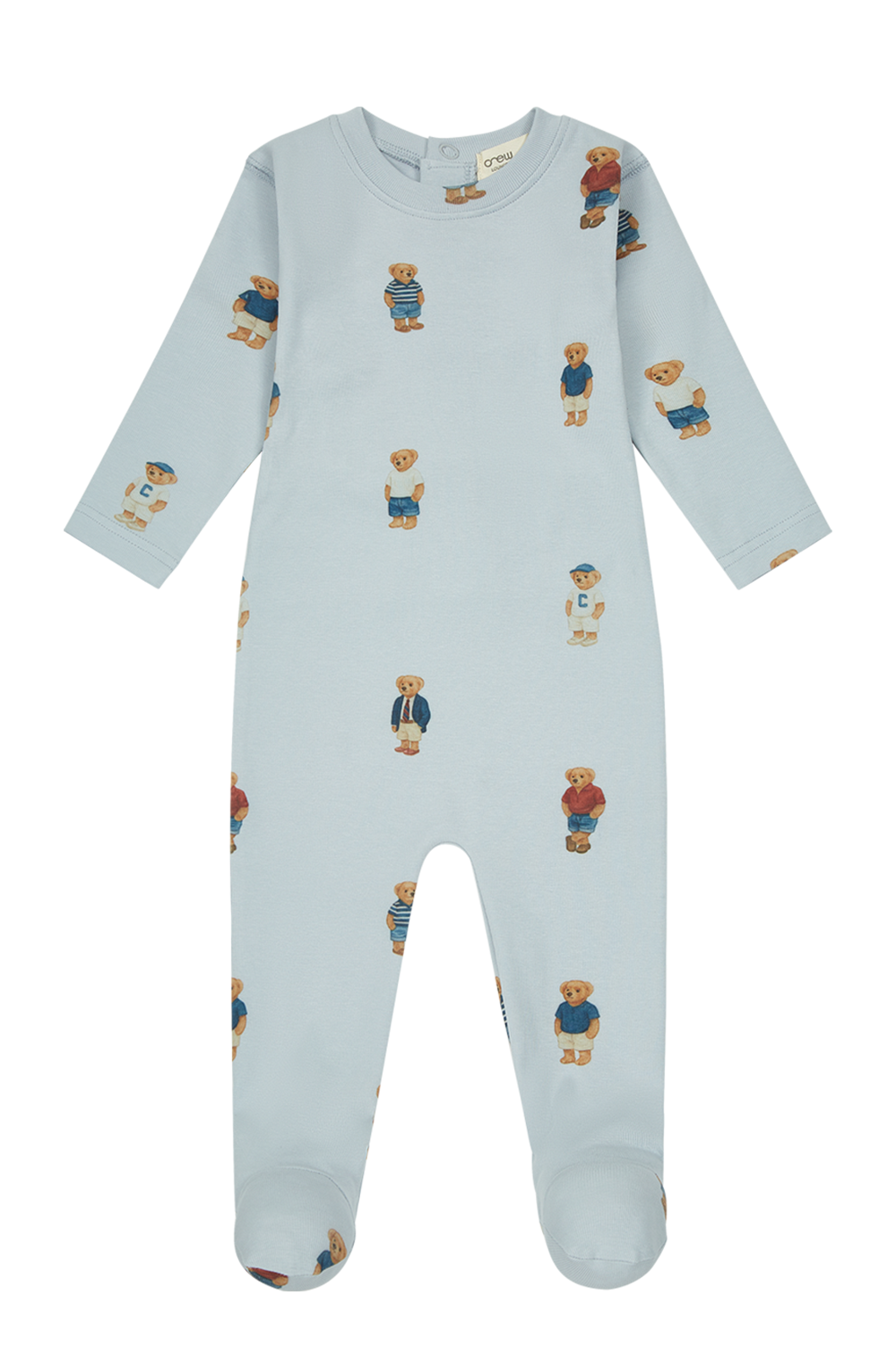 Crew Bear Footie - Light Blue
