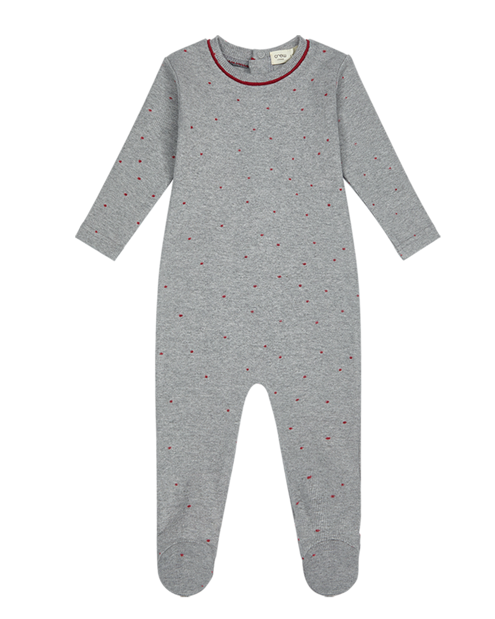 Polka Dot Lounge Footie - Pink