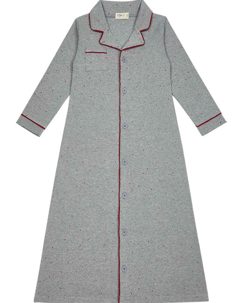 Polka Dot Lounge Nightgown - Pink