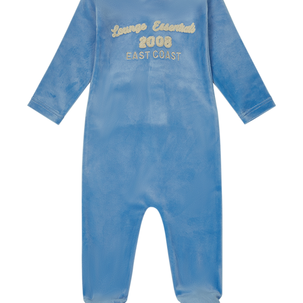 Terry Applique Footie - Blue