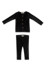 Gia Velour Rib Set - Black