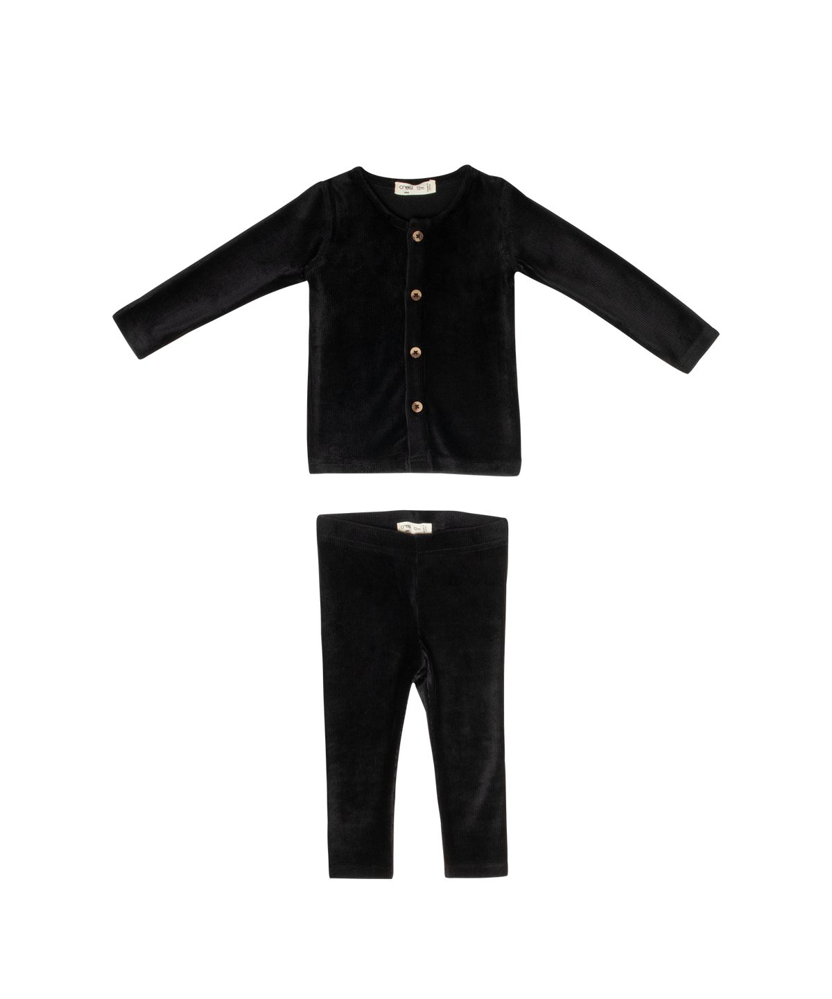 Gia Velour Rib Set - Black