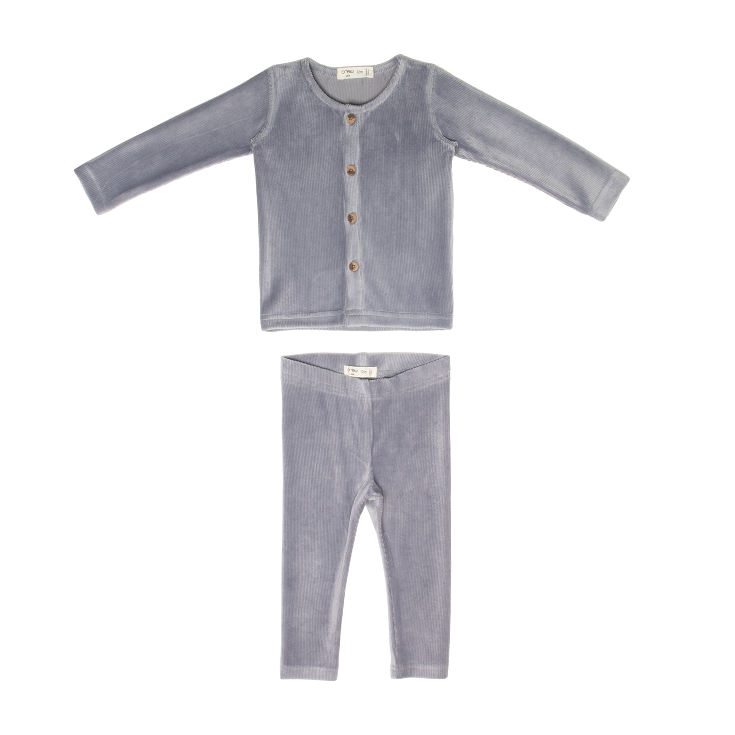 Gia Velour Rib Set - Grey
