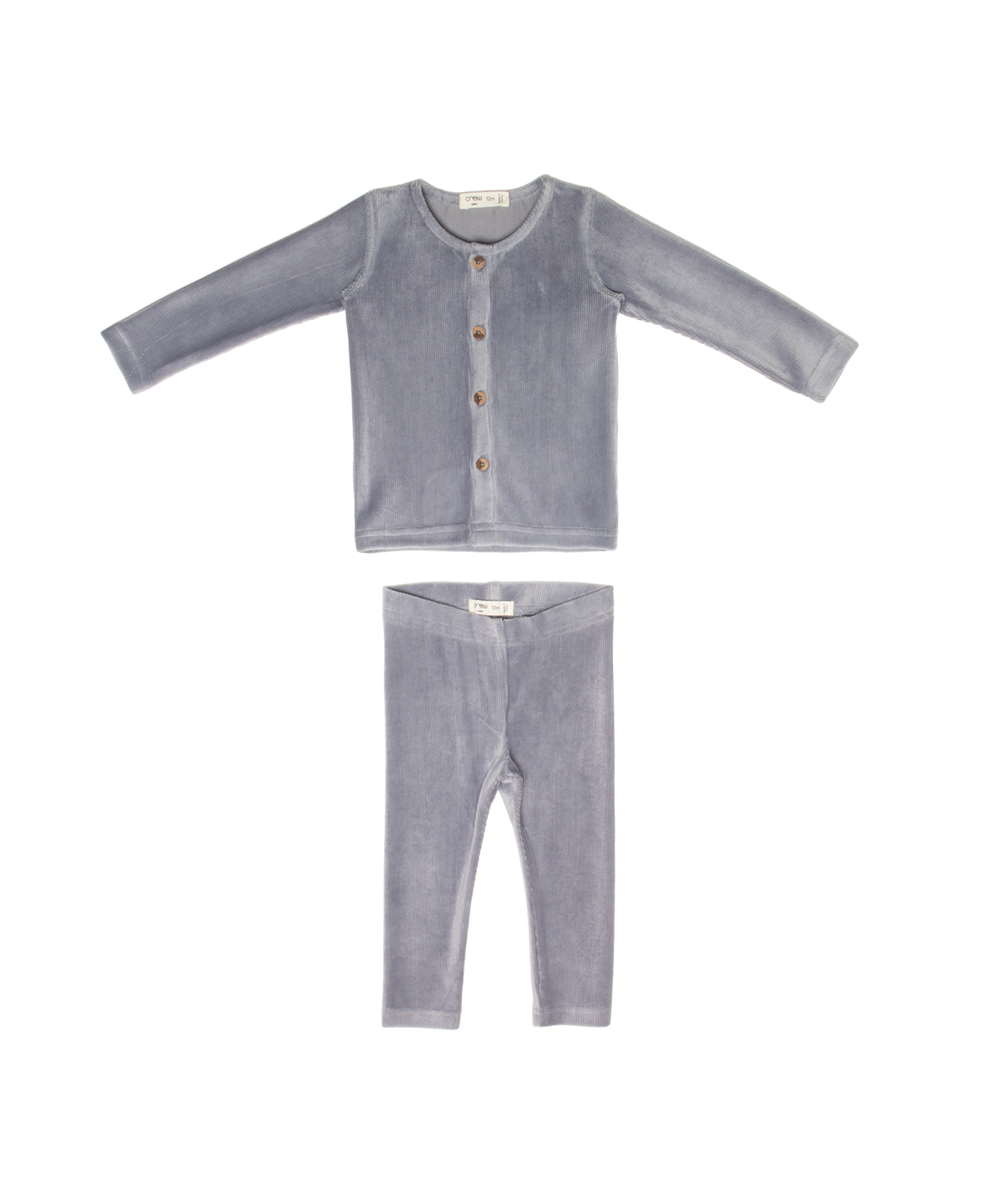 Gia Velour Rib Set - Grey