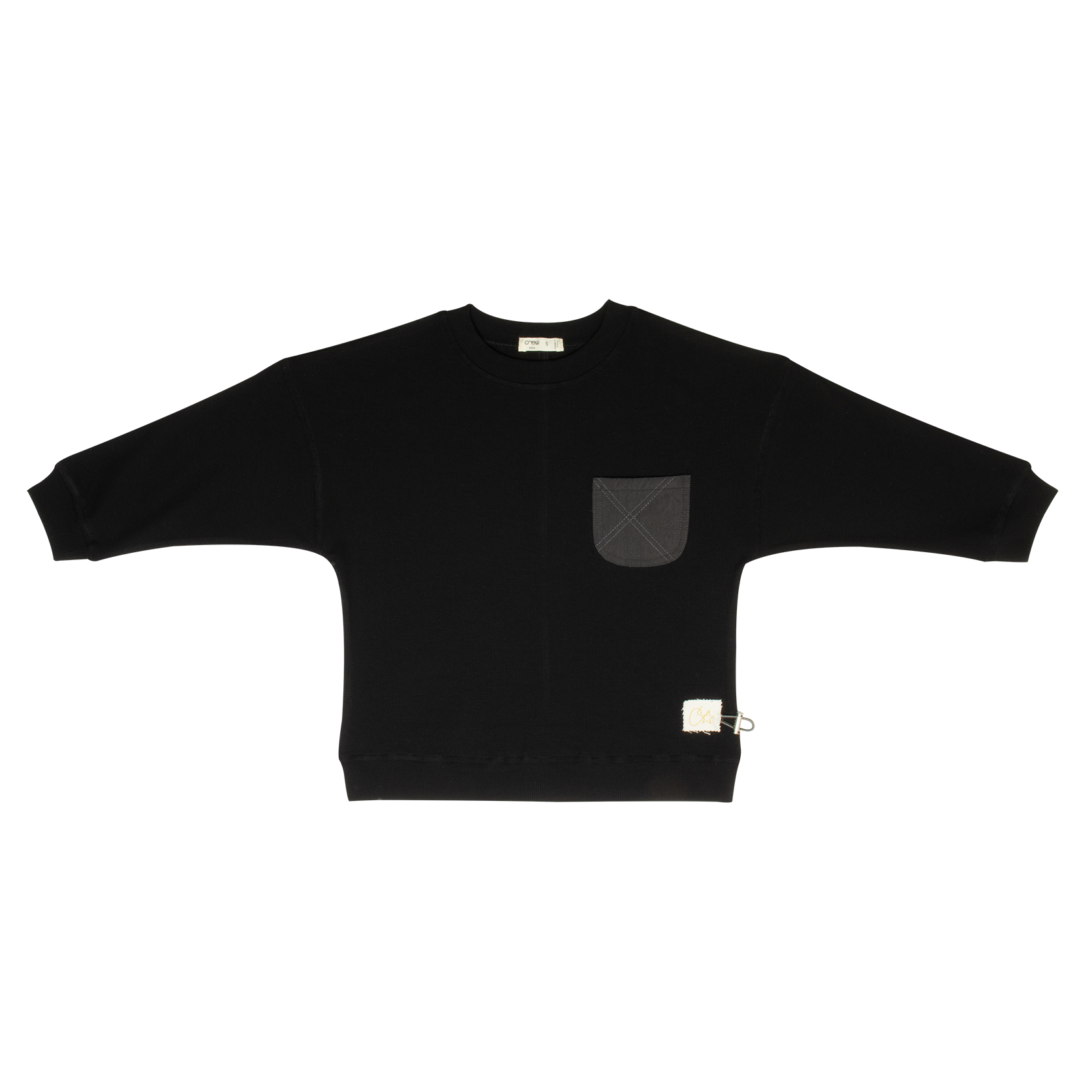 Teddi Ribbed Sweatshirt - Black