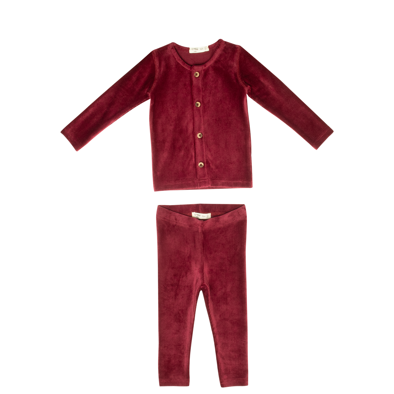 Gia Velour Rib Set - Merlot