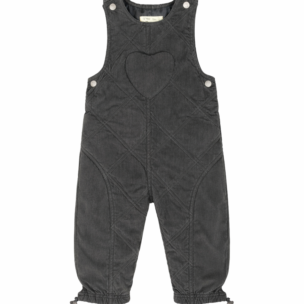Lyla Quilted Overalls - Black
