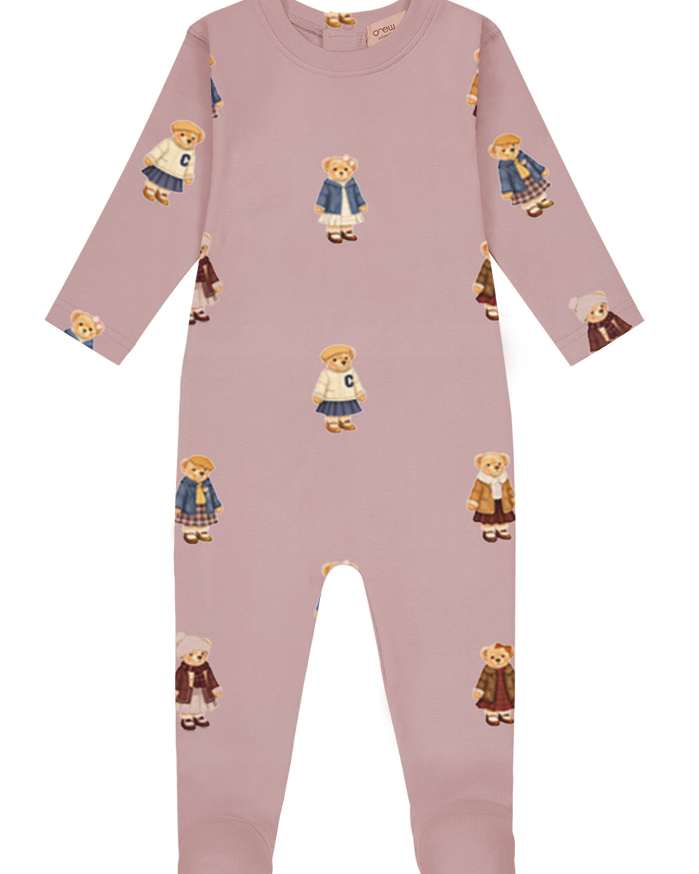 Teddy Pattern Lounge Footie - Dusk