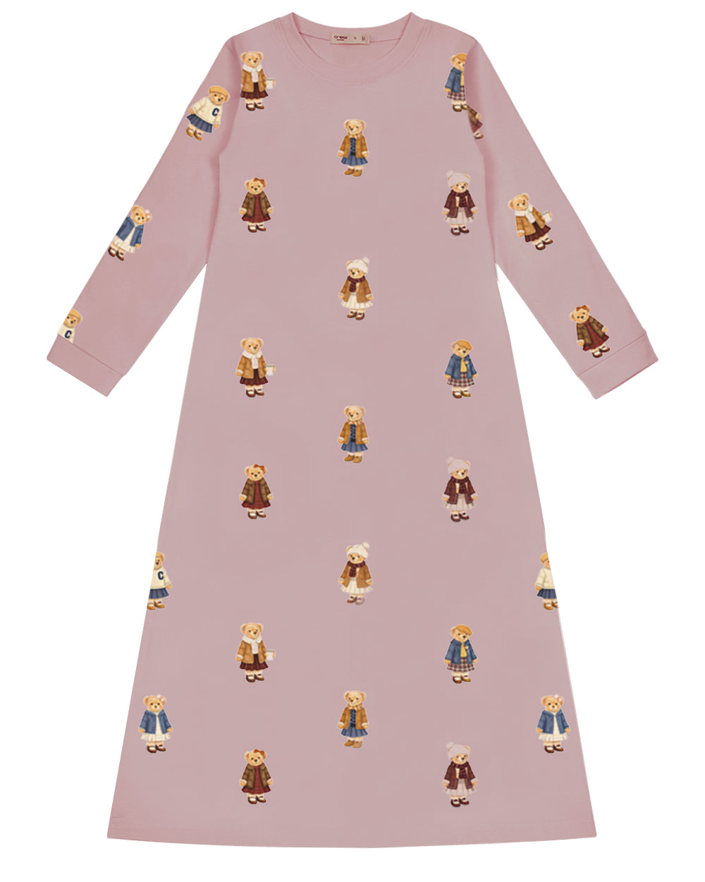 Teddy Pattern Lounge Nightgown - Dusk