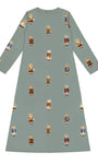 Teddy Pattern Lounge Nightgown - Jade